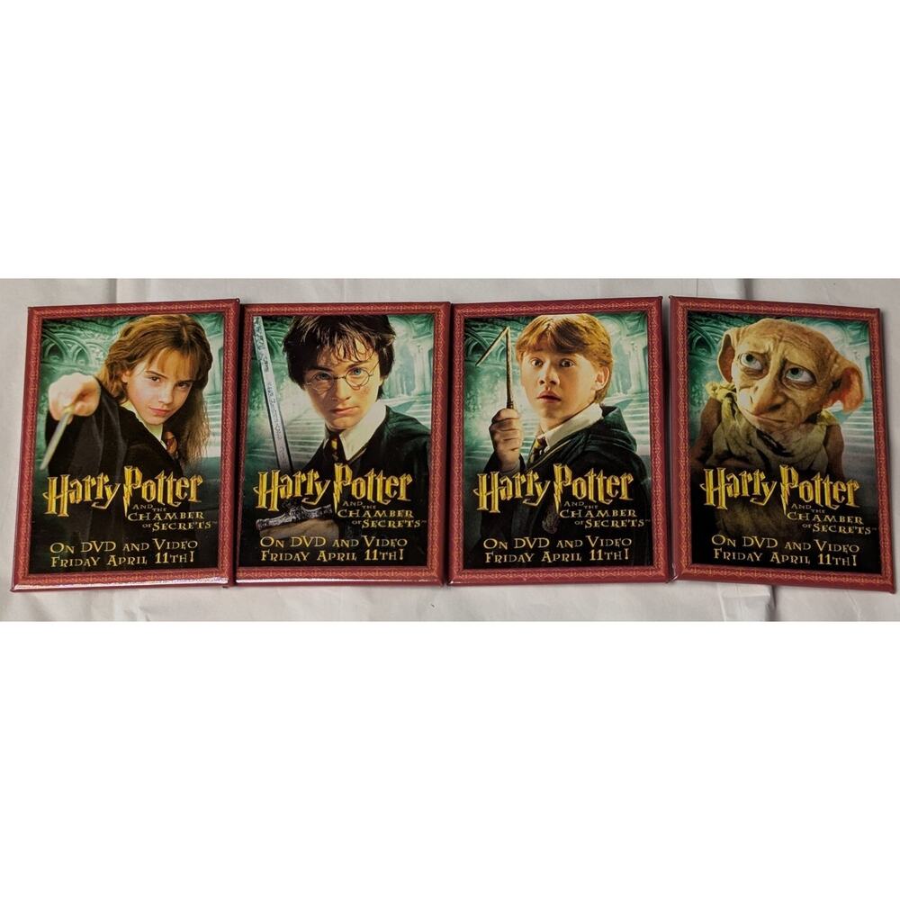Harry Potter Chamber of Secrets Movie Promo Pins (set of 4) 2003 Pinback Buttons